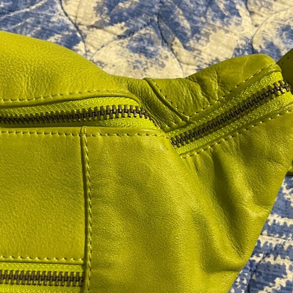 NNT Free People Wilder Embellished Pebbled Leather Sling Bag Concho Green Lime - Picture 4 of 8